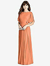 Rear View Thumbnail - Sweet Melon Split Sleeve Backless Maxi Dress - Lila