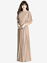 Rear View Thumbnail - Topaz Split Sleeve Backless Maxi Dress - Lila