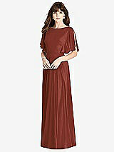 Rear View Thumbnail - Auburn Moon Split Sleeve Backless Maxi Dress - Lila