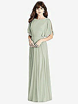 Rear View Thumbnail - Celadon Split Sleeve Backless Maxi Dress - Lila