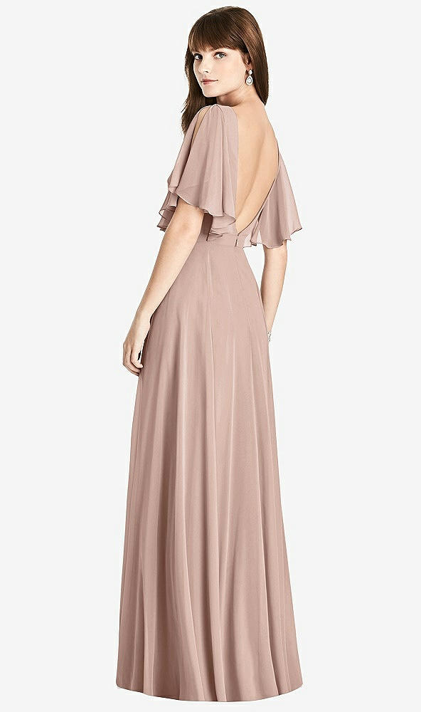 Front View - Neu Nude Split Sleeve Backless Maxi Dress - Lila