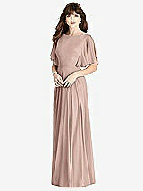 Rear View Thumbnail - Neu Nude Split Sleeve Backless Maxi Dress - Lila