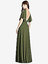 Front View Thumbnail - Olive Green Split Sleeve Backless Maxi Dress - Lila