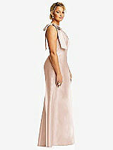 Alt View 5 Thumbnail - Cameo Bow One-Shoulder Satin Trumpet Gown