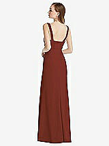 Rear View Thumbnail - Auburn Moon Wide Strap Notch Empire Waist Dress with Front Slit