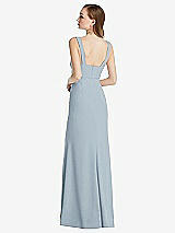 Rear View Thumbnail - Mist Wide Strap Notch Empire Waist Dress with Front Slit