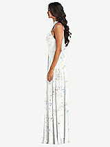 Alt View 3 Thumbnail - Bleu Garden High Neck Halter Backless Maxi Dress