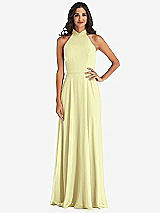 Alt View 1 Thumbnail - Butter Yellow High Neck Halter Backless Maxi Dress