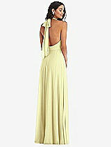 Alt View 4 Thumbnail - Butter Yellow High Neck Halter Backless Maxi Dress