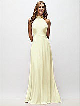 Alt View 5 Thumbnail - Butter Yellow High Neck Halter Backless Maxi Dress