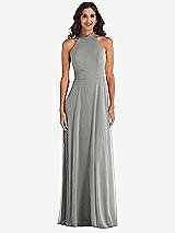 Alt View 2 Thumbnail - Chelsea Gray High Neck Halter Backless Maxi Dress