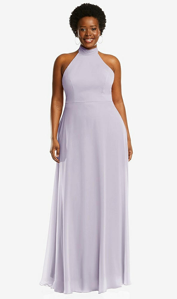 Front View - Moondance High Neck Halter Backless Maxi Dress