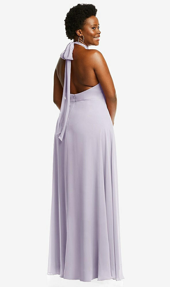 Back View - Moondance High Neck Halter Backless Maxi Dress