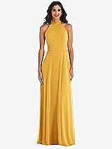 Alt View 2 Thumbnail - NYC Yellow High Neck Halter Backless Maxi Dress