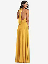 Alt View 4 Thumbnail - NYC Yellow High Neck Halter Backless Maxi Dress