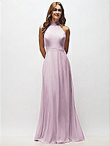 Alt View 5 Thumbnail - Suede Rose High Neck Halter Backless Maxi Dress