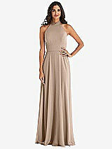 Alt View 1 Thumbnail - Topaz High Neck Halter Backless Maxi Dress