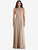 Alt View 2 Thumbnail - Topaz High Neck Halter Backless Maxi Dress