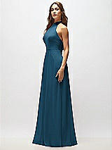 Alt View 6 Thumbnail - Atlantic Blue High Neck Halter Backless Maxi Dress