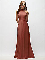 Alt View 5 Thumbnail - Auburn Moon High Neck Halter Backless Maxi Dress