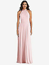 Alt View 2 Thumbnail - Ballet Pink High Neck Halter Backless Maxi Dress