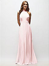 Alt View 5 Thumbnail - Ballet Pink High Neck Halter Backless Maxi Dress