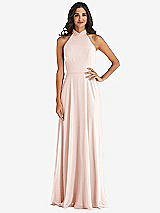 Alt View 1 Thumbnail - Blush High Neck Halter Backless Maxi Dress