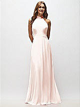 Alt View 5 Thumbnail - Blush High Neck Halter Backless Maxi Dress
