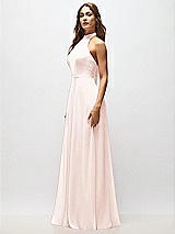 Alt View 6 Thumbnail - Blush High Neck Halter Backless Maxi Dress