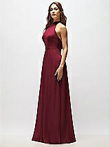 Alt View 6 Thumbnail - Cabernet High Neck Halter Backless Maxi Dress