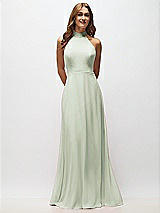 Alt View 5 Thumbnail - Celadon High Neck Halter Backless Maxi Dress