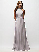 Alt View 5 Thumbnail - Cashmere Gray High Neck Halter Backless Maxi Dress