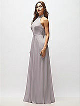 Alt View 6 Thumbnail - Cashmere Gray High Neck Halter Backless Maxi Dress