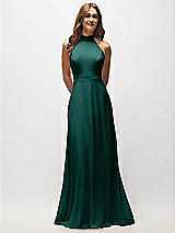 Alt View 5 Thumbnail - Evergreen High Neck Halter Backless Maxi Dress