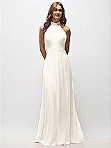 Alt View 5 Thumbnail - Ivory High Neck Halter Backless Maxi Dress