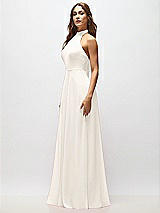 Alt View 6 Thumbnail - Ivory High Neck Halter Backless Maxi Dress