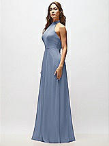 Alt View 6 Thumbnail - Larkspur Blue High Neck Halter Backless Maxi Dress