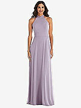 Alt View 2 Thumbnail - Lilac Haze High Neck Halter Backless Maxi Dress