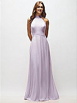 Alt View 5 Thumbnail - Lilac Haze High Neck Halter Backless Maxi Dress