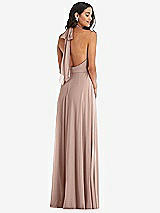 Alt View 4 Thumbnail - Neu Nude High Neck Halter Backless Maxi Dress