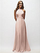 Alt View 5 Thumbnail - Neu Nude High Neck Halter Backless Maxi Dress
