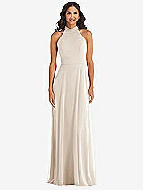 Alt View 2 Thumbnail - Oat High Neck Halter Backless Maxi Dress