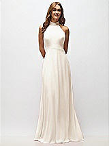 Alt View 5 Thumbnail - Oat High Neck Halter Backless Maxi Dress