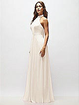 Alt View 6 Thumbnail - Oat High Neck Halter Backless Maxi Dress