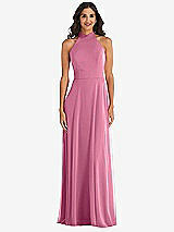 Alt View 2 Thumbnail - Orchid Pink High Neck Halter Backless Maxi Dress