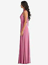 Alt View 3 Thumbnail - Orchid Pink High Neck Halter Backless Maxi Dress