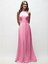 Alt View 5 Thumbnail - Orchid Pink High Neck Halter Backless Maxi Dress