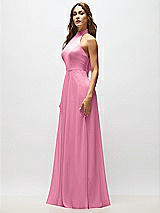 Alt View 6 Thumbnail - Orchid Pink High Neck Halter Backless Maxi Dress