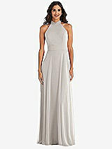 Alt View 2 Thumbnail - Oyster High Neck Halter Backless Maxi Dress