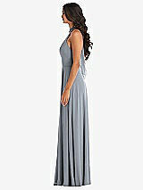 Alt View 3 Thumbnail - Platinum High Neck Halter Backless Maxi Dress